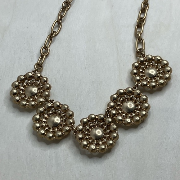 Designer J. Crew Gold Tone Crystal Rhinestone statement necklace ✨✨ - Picture 3 of 7